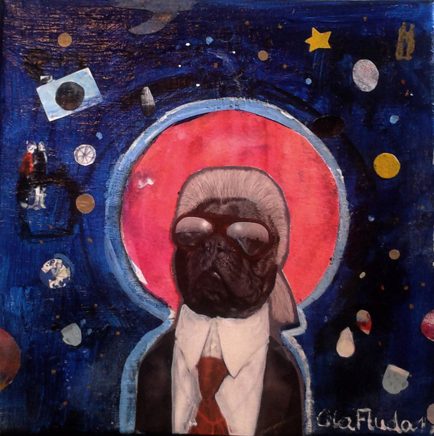 Dog , Collage on Canvas